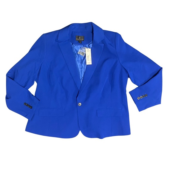 NWT Worthington Women's Plus Bright Royal Blue Blazer Jacket - Picture 1 of 3